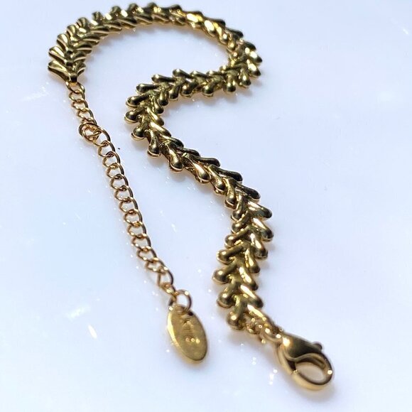 💙 Gold Plated Stainless Steel Wheat Chain Bracelet - Picture 9 of 12